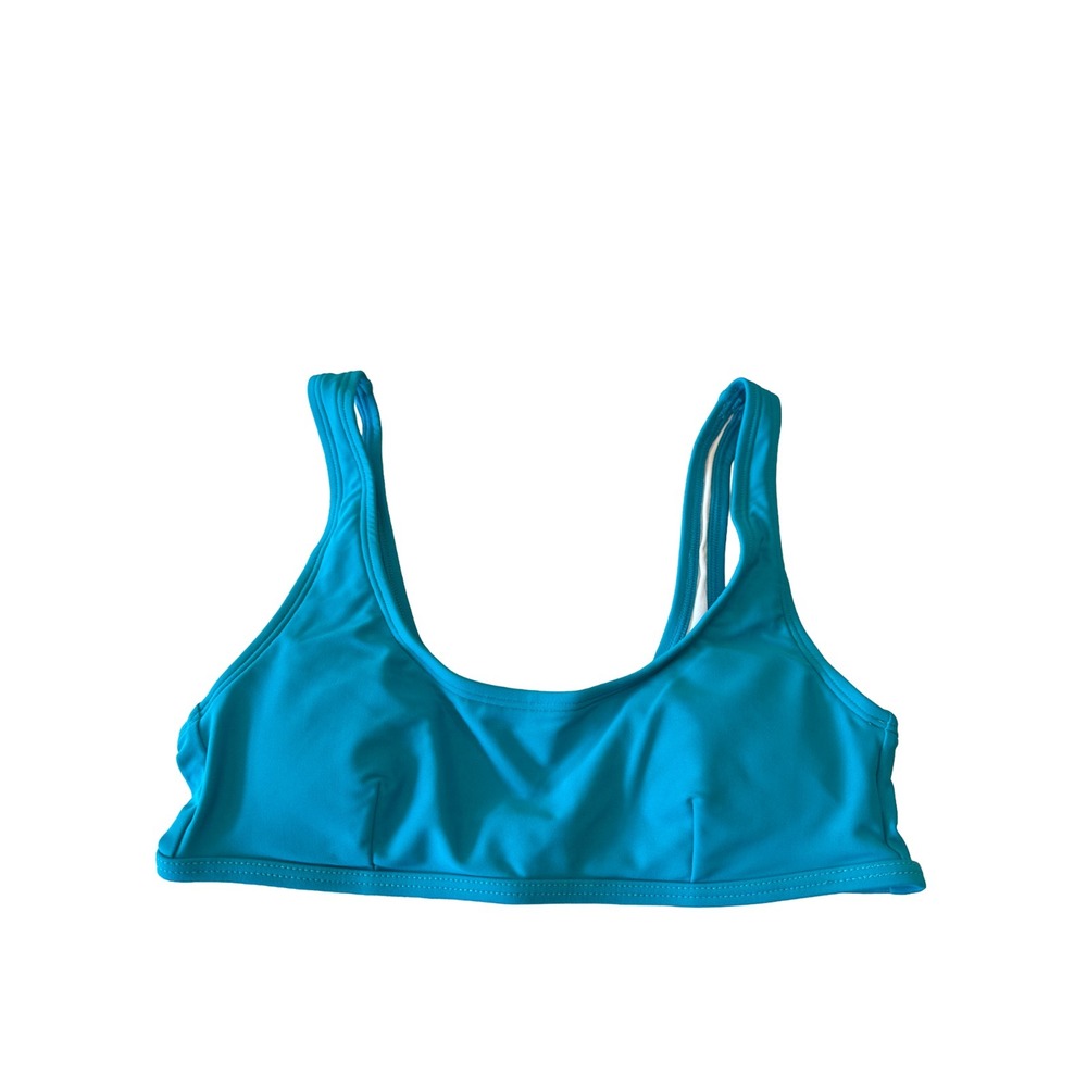 Halara U Neck Bikini Top Lake Blue Scoop Swimwear Womens Sz XXS NWOT Sporty Chic